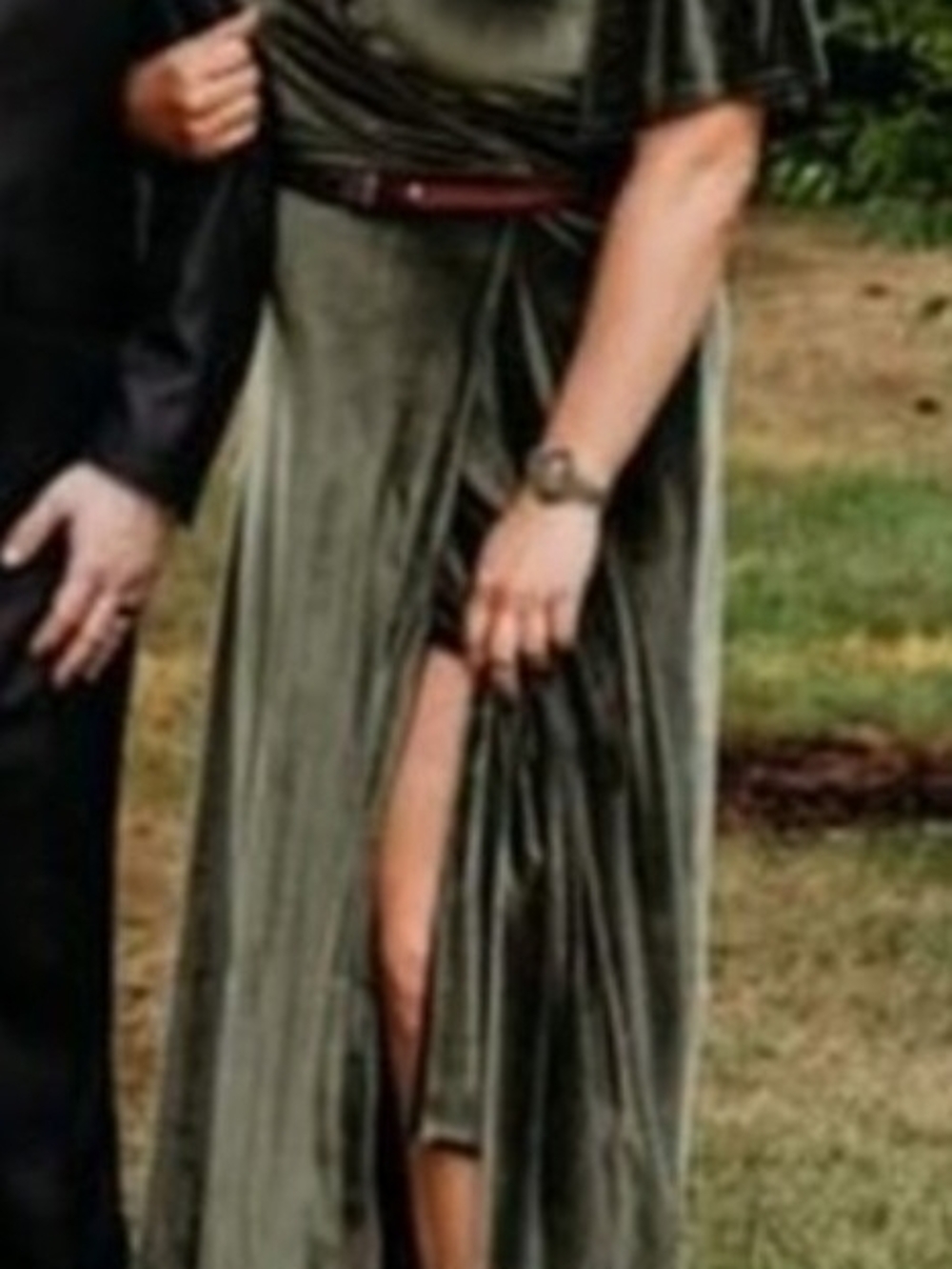 Olive Green Velvet Wrap Dress - Women - Picture 11 of 11